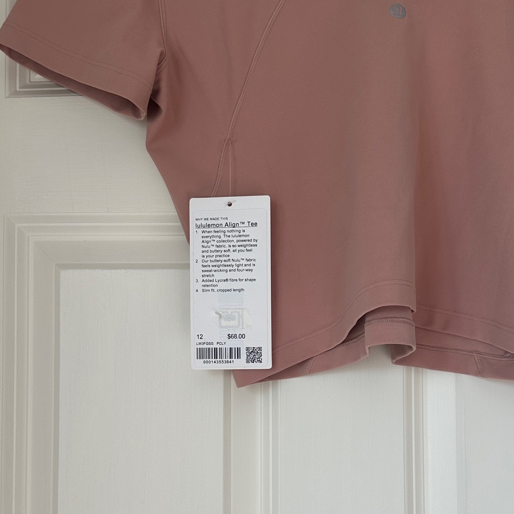 NWT Lululemon Mauve Align Tee - Picture 4 of 5
